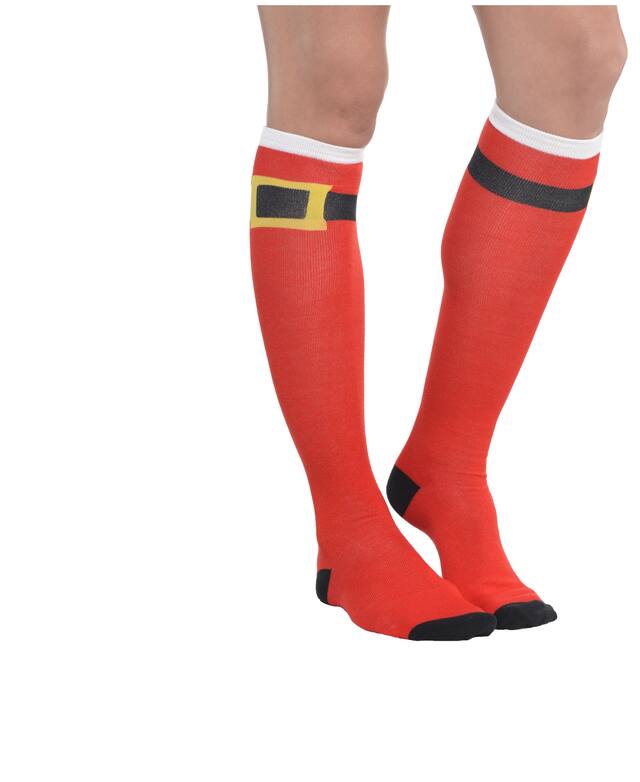 Candy Cane Striped Knee Socks Front_Angled_Right