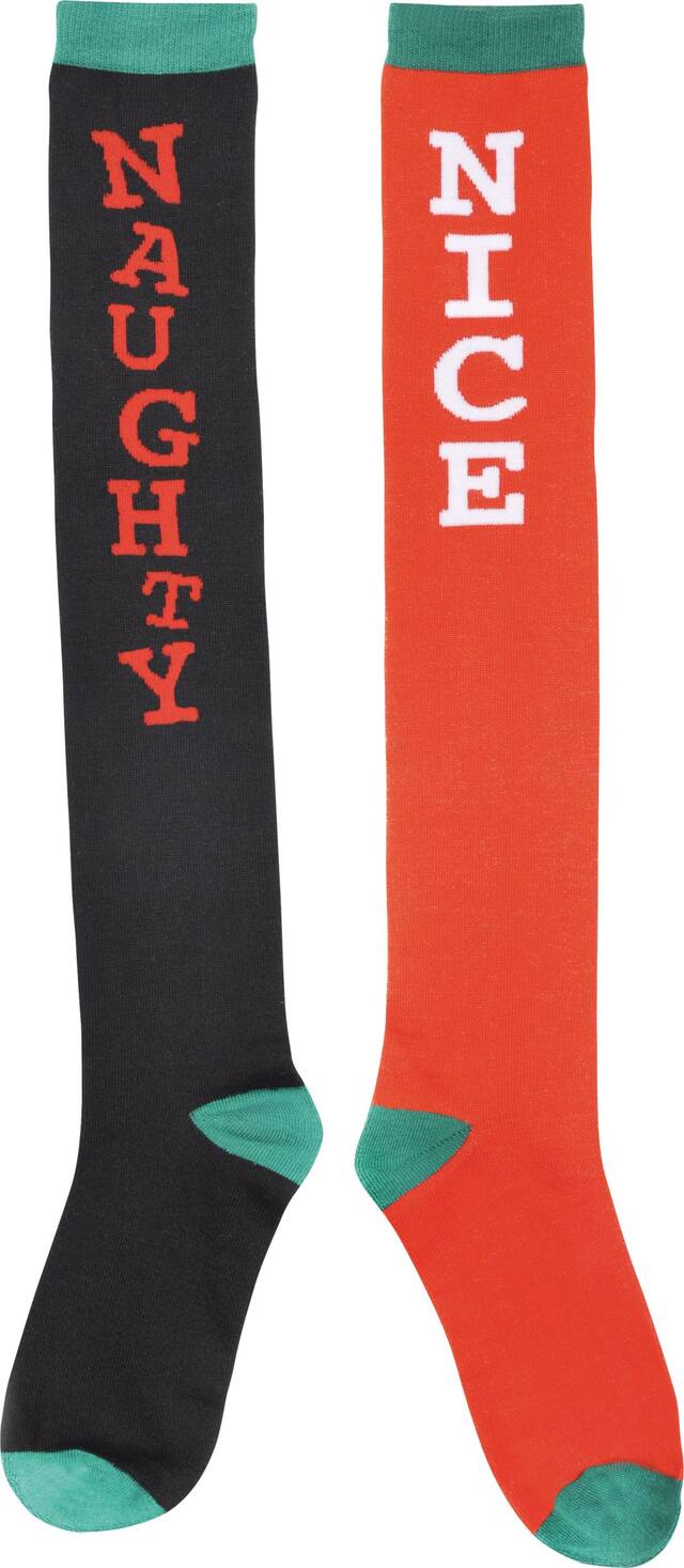 Naughty & Nice Knee Socks, Adult, One Size Composite_or_Mixed