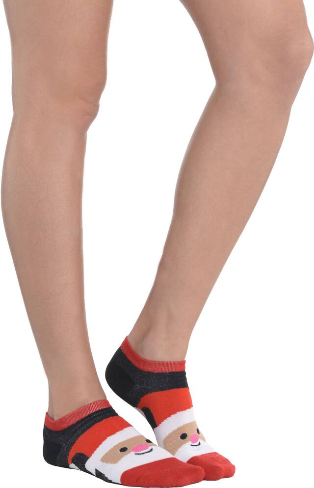 Chaussettes montant aux chevilles père Noël souriant Front_Angled_Right