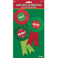 Ugly Sweater Party Award Ribbons, 3-pk Front_Flat