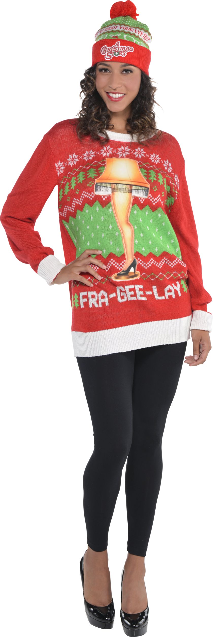 A Christmas Story Leg Lamp Ugly Christmas Sweater Party City