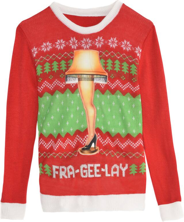 A Christmas Story Leg Lamp Ugly Christmas Sweater Front_Flat