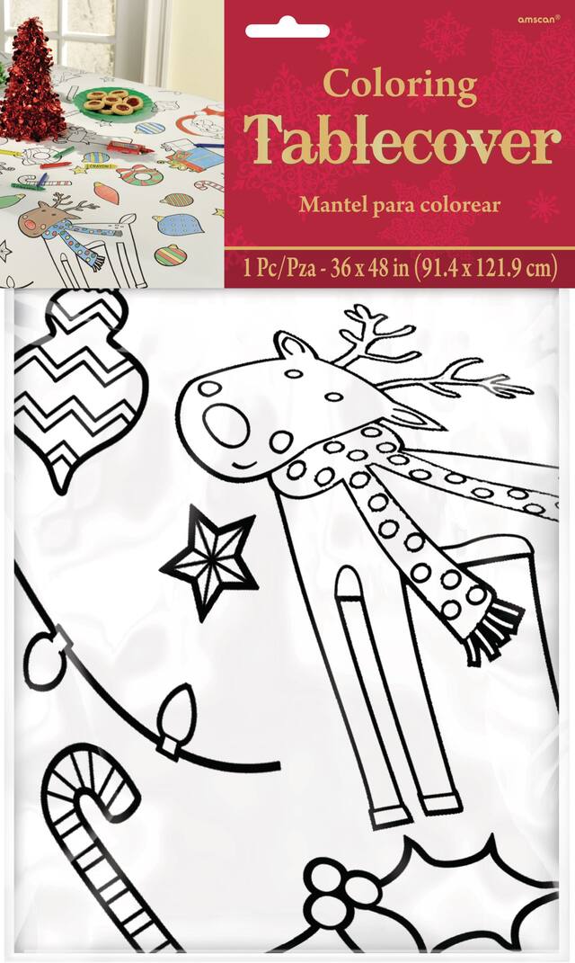 Colouring Christmas Paper Table Cover Front_Flat
