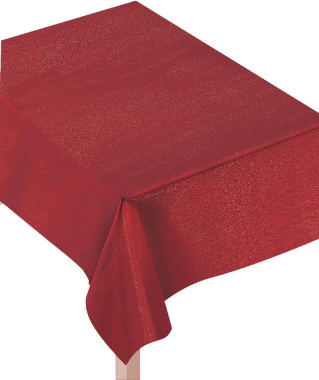 Metallic Red Fabric Tablecloth, 60 x 104-in CloseUp