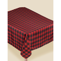 Buffalo Plaid Fabric Table Cover Front_Elevated
