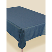 Metallic Teal Fabric Tablecloth CloseUp