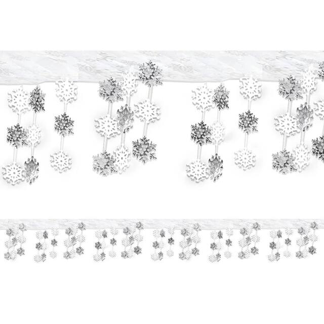 Foil Ceiling String Decorations, Silver, Snowflakes, 10-ft, 3-pk, for Christmas Composite_or_Mixed
