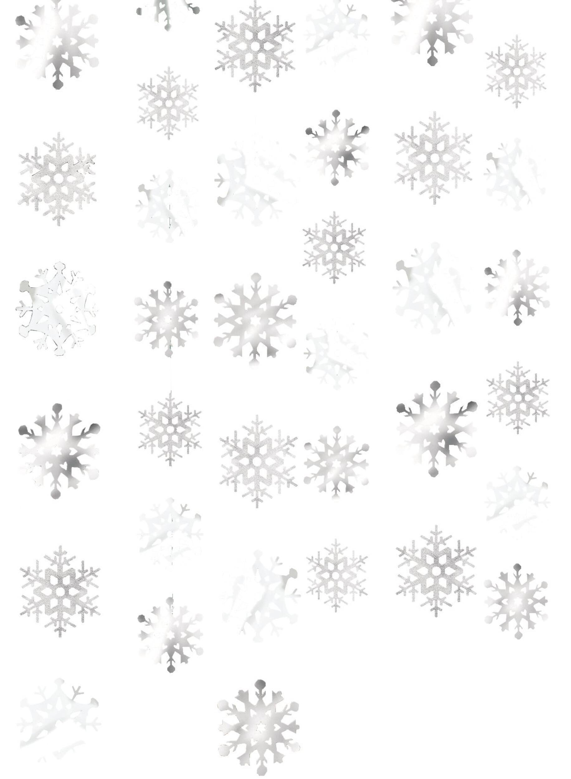 Snowflake String Hanging Decorations, Silver, 7ft, 6pk, for Christmas