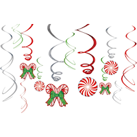 Décorations en spirales à suspendre, cannes de Noël, paq. 12 Front_Elevated