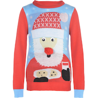 Affreux chandail de Noël pour enfant, père Noël Front_Flat