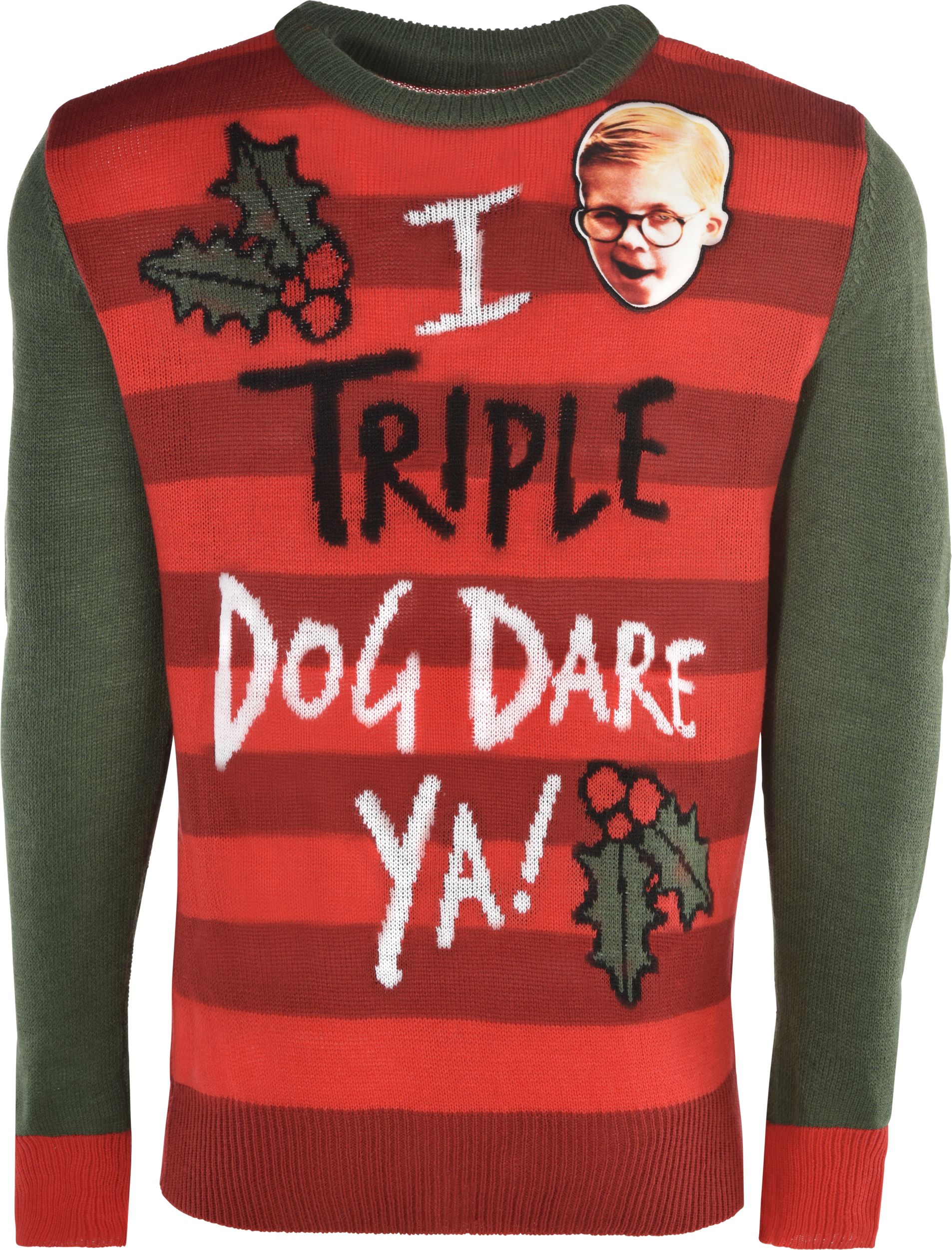 A Christmas Story I Triple Dog Dare Ya Ugly Sweater, Adult, More Options Available Front_Flat