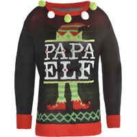 Adult Papa Elf Ugly Christmas Sweater Front_Flat
