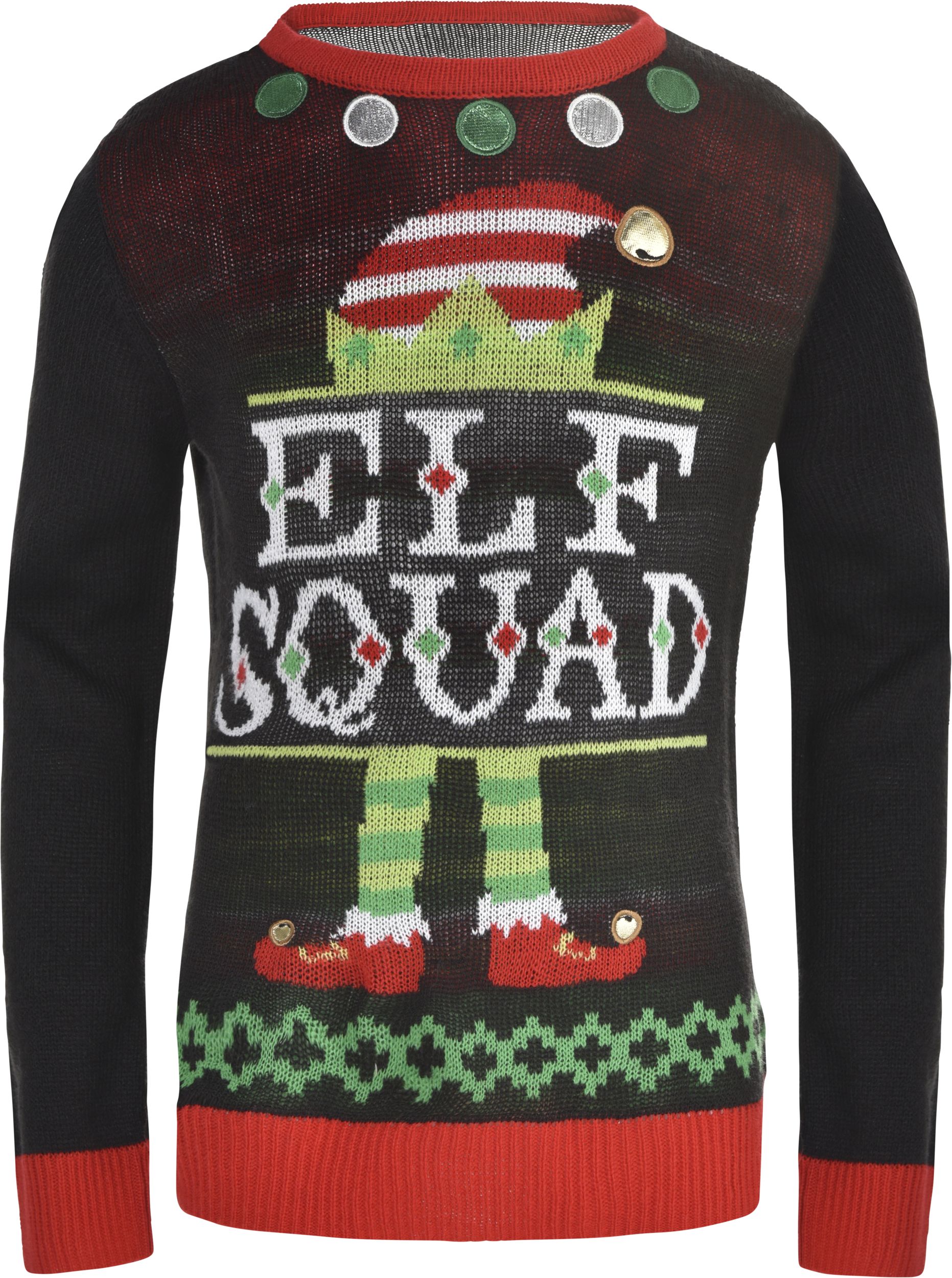 Kids' Elf Squad Ugly Christmas Sweater Front_Flat