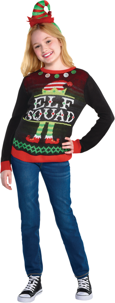 Kids Elf Squad Ugly Christmas Sweater