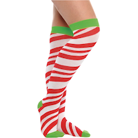 Candy Cane Striped Over-the-Knee Socks Side_Right