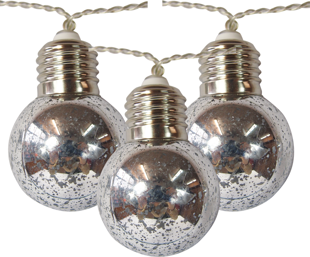 Silver Ornament String Lights Party City