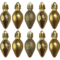 Bulb Shaped Christmas Ornaments, Assorted Colours, 4-in, 10-pk, for Christmas Front_Flat