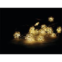 Lumières DEL sur fil de cuivre en forme de flocons de neige CloseUp