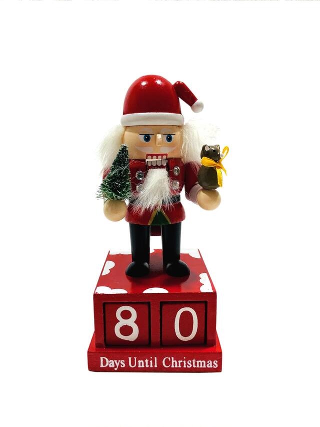 Père Noël casse-noisette compte à rebours avant Noël Front_Flat