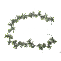 Green White Mistletoe Garland Front_Flat
