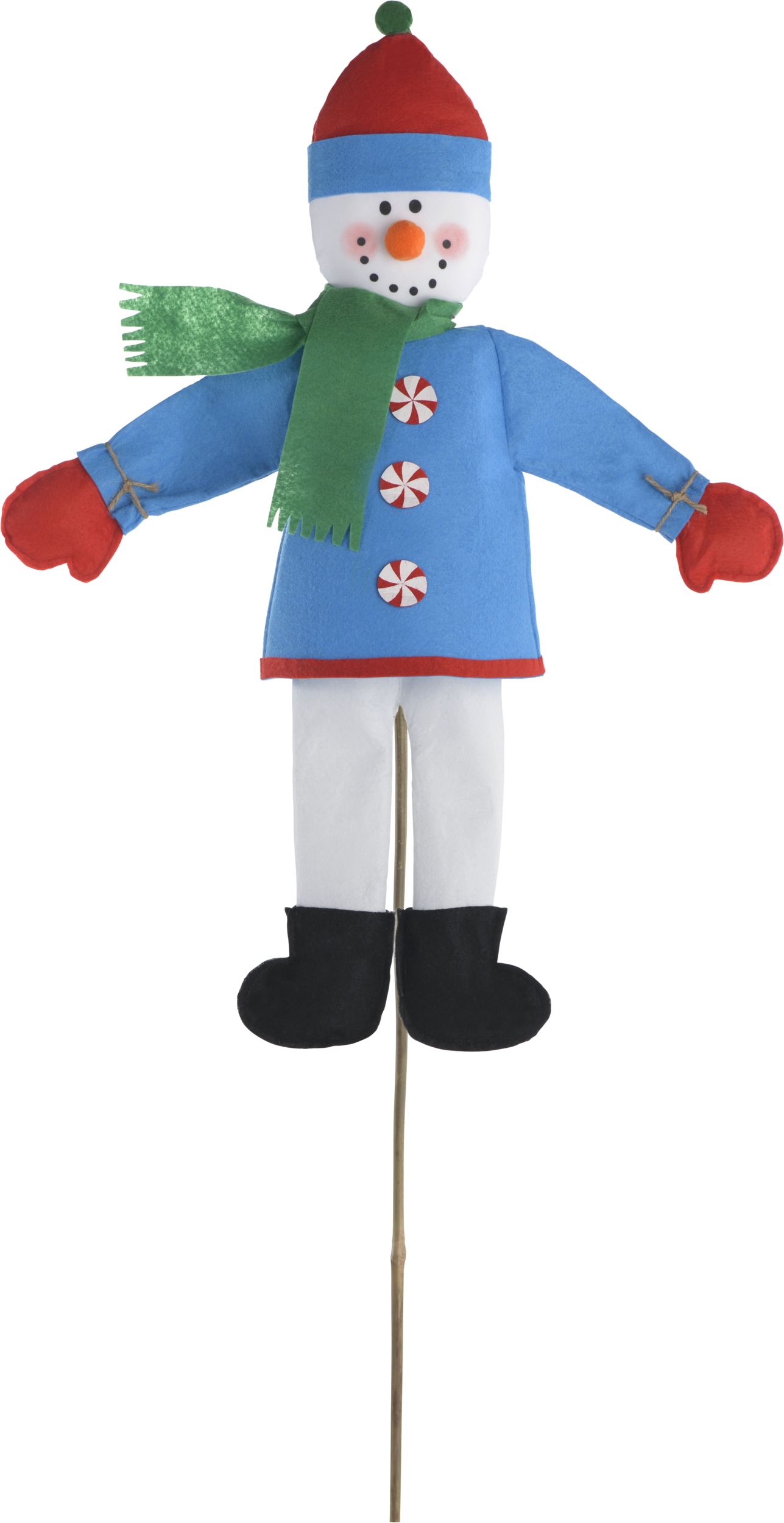 Bonhomme de neige amical sur piquet Front_Flat