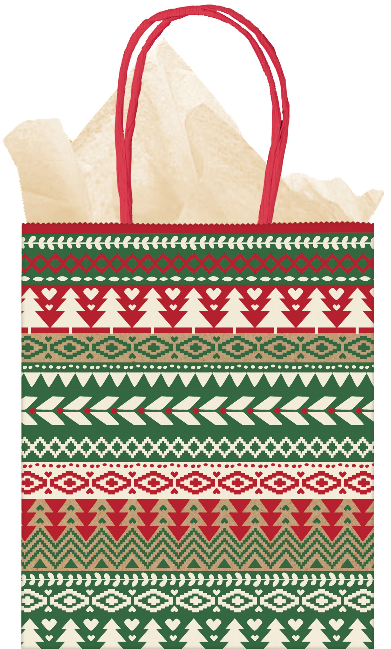 Kraft Christmas Gift Bags, 3-pk Front_Flat