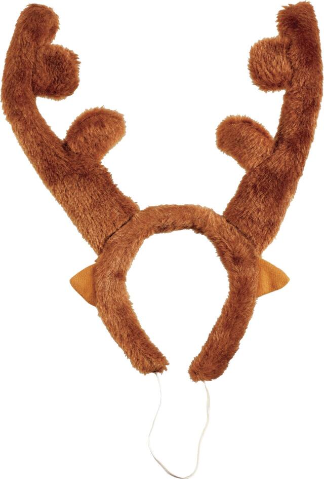 Plush Reindeer Antlers Headband Front_Flat