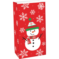 Snowman Paper Favour Bag Front_Angled_Right