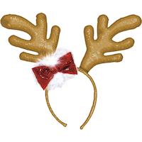 Glitter Antlers Headband Front_Flat