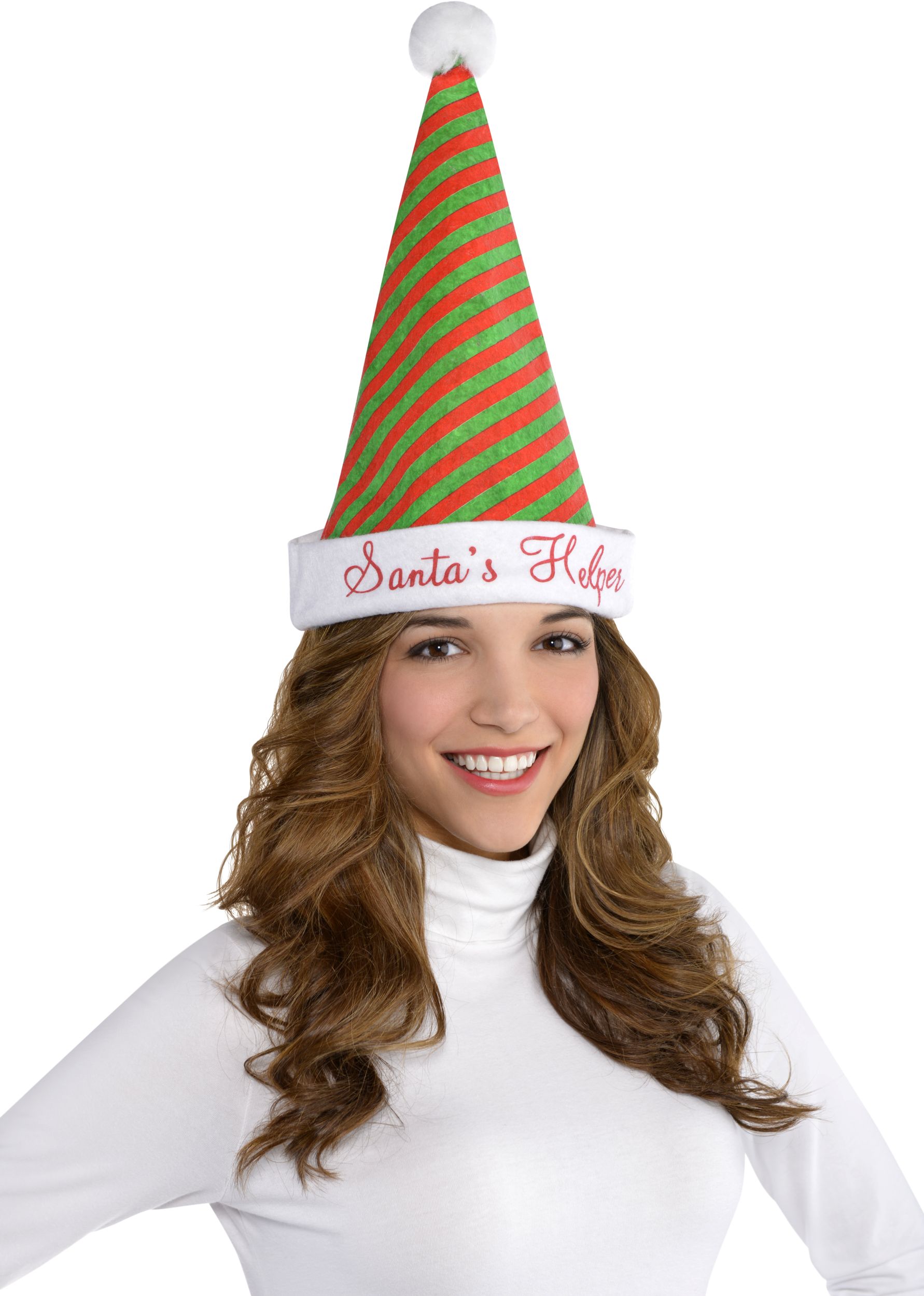 Classic Festive Santa's Helper Elf Hat Front_Angled_Right