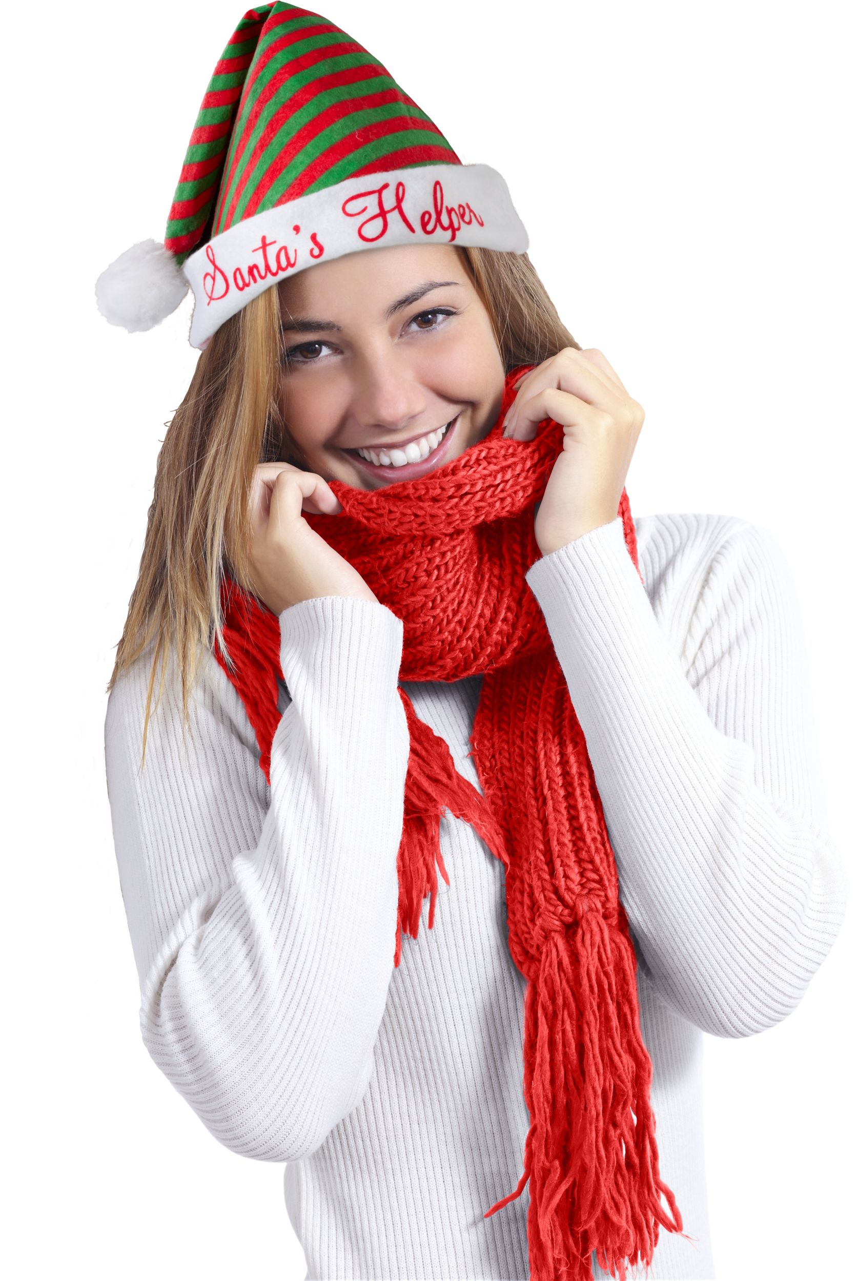 Classic Festive Santa's Helper Elf Hat Front_Flat