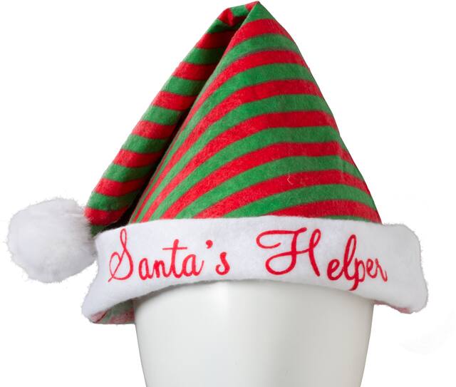 Classic Festive Santa's Helper Elf Hat Front_Flat