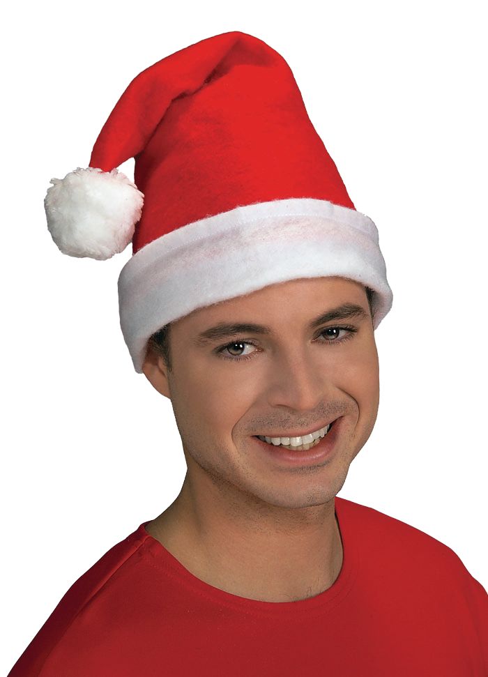 Adult Felt Santa Hat, Red/White, One Size, for Christmas Front_Angled_Right