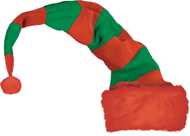 Chapeau de lutin à rayures, long Front_Angled_Left