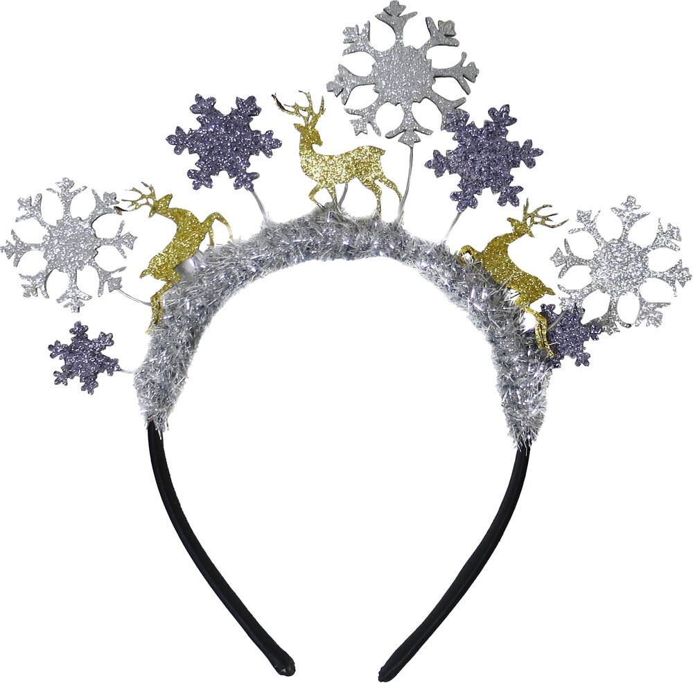 Glitter Reindeer & Snowflakes Headband Party City