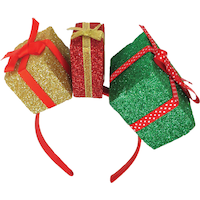 Glitter Christmas Presents Headband Front_Elevated