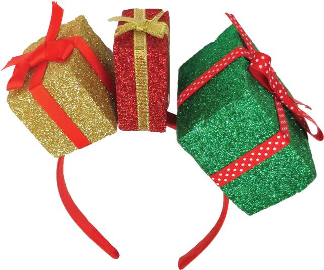 Serre-tête, cadeaux de Noël scintillants Front_Elevated