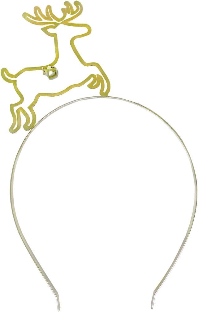 Gold Reindeer Headband Front_Flat