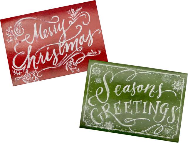 Cartes des Fêtes scintillantes vertes et rouges, paq. 16 Composite_or_Mixed