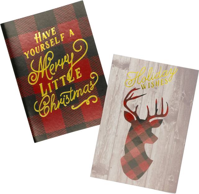 Carte des Fêtes avec motif de tartan, paq. 16 Composite_or_Mixed