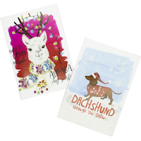 Alpaca & Dachshund Holiday Cards, 16-pk Composite_or_Mixed