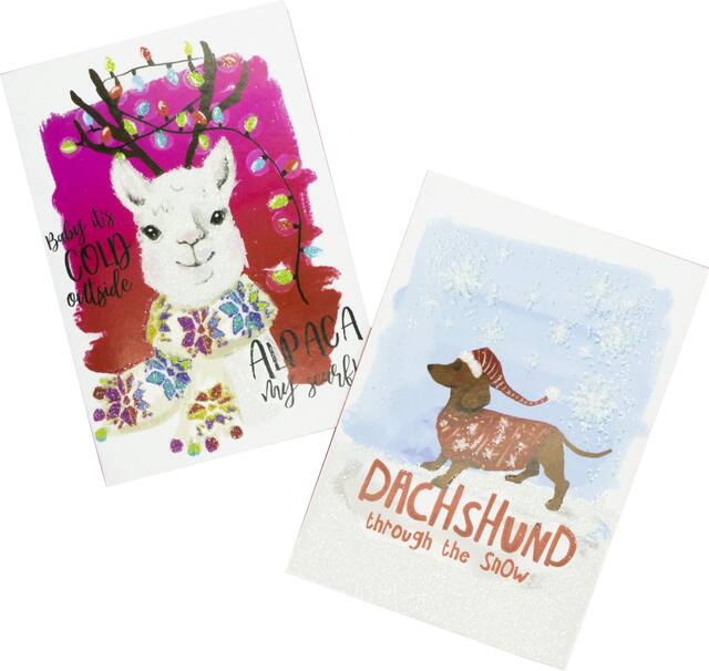 Alpaca & Dachshund Holiday Cards, 16-pk Composite_or_Mixed