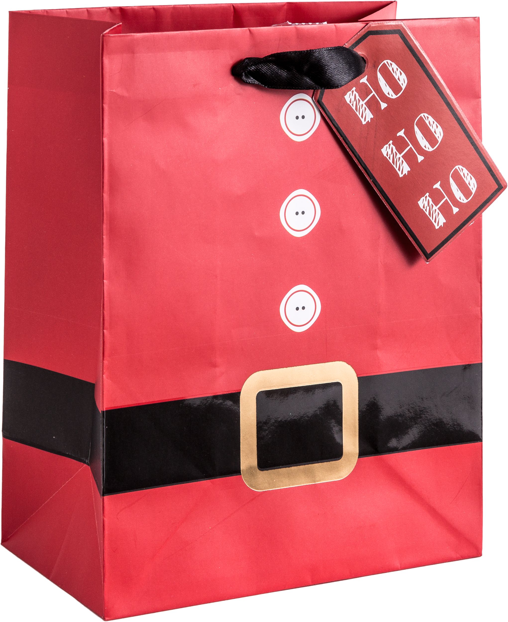 Santa Suit Christmas Gift Bag Front_Angled_Right