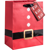 Santa Suit Christmas Gift Bag Front_Angled_Right