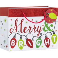 Glitter Christmas Lights Christmas Gift Bag Front_Angled_Right