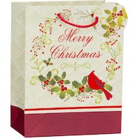 Metallic Wreath Merry Christmas Gift Bag Front_Angled_Right