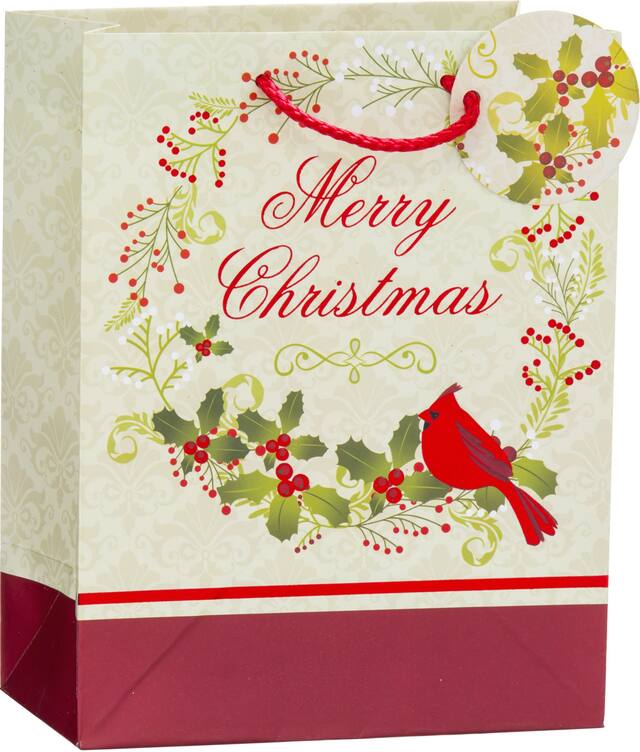 Sac-cadeau de Noël avec couronne métallique Front_Angled_Right