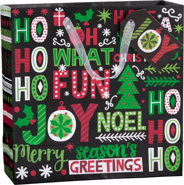Joyful Holiday Christmas Gift Bag, Medium Front_Angled_Right