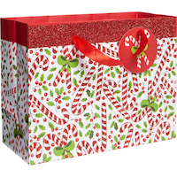 Sac à cadeaux à paillette canne de Noël, petit Front_Angled_Right