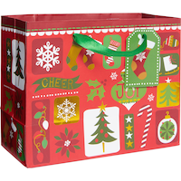 Sac-cadeau de Noël mosaïque, petit Front_Angled_Right